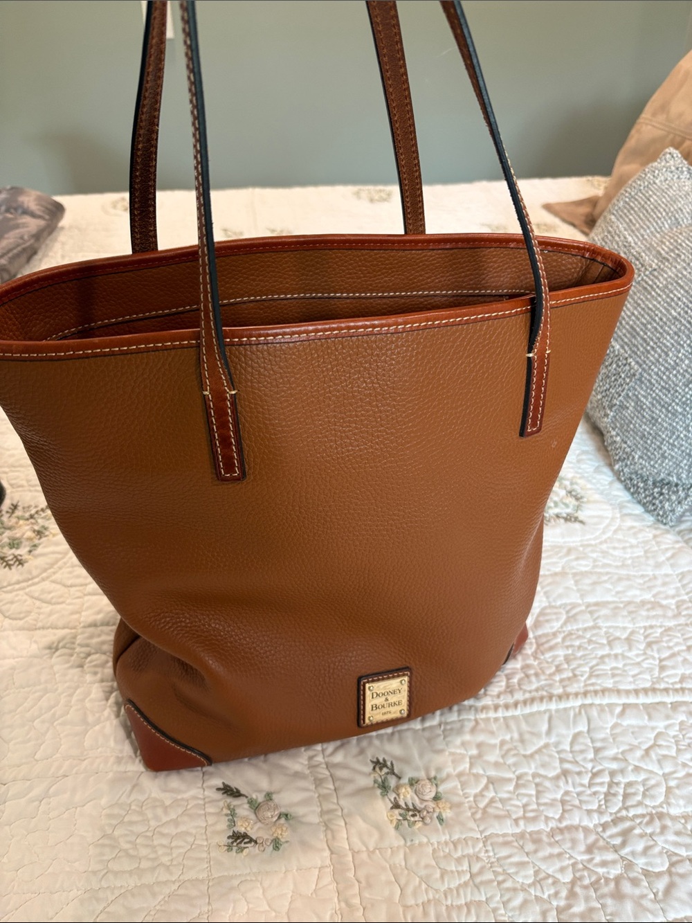 Dooney & Bourke Cognac Brown Pebbled Leather Tote